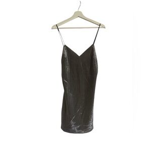 Zara Slip On Dress Party Sparkle Metal Silver New Years Size Medium NEW